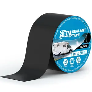 Butyl Sealant  Tape, 4 Inch X 50 Foot RV Roof Repair Tape Black, UV & Weatherproof Roof Seal Tape for RV Camper Trailer Boat Window Sealing Leak Repair