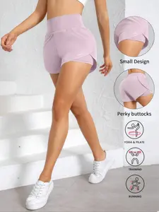 Women's Athletic Yoga Shorts, High-Waisted Comfort Fit, Loose Running Workout Shorts, Breathable Quick-Dry Fabric, Summer, Athleisure Casual Shorts