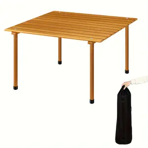 1 portable indoor and outdoor folding table, rolls up, foldable and foldable for storage, easy to install, mini beach table, suitable for outdoor and patio dining needs