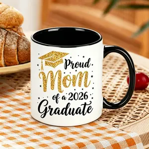 Proud Mother of a 2026 Graduate Ceramic Mug Celebrating Graduation Achievements Heartwarming Gift for Moms Baby Graduate Mug