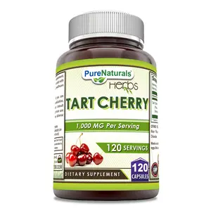 Pure Naturals Tart Cherry Supplement | 1000 Mg per Serving | 120 Capsules | Non-GMO | Gluten-Free | Made in USA