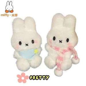 New Miffy Cute Cartoon Sweet Little Fresh Bib Miffy Baby Plush Pendant Versatile Popular Girl Doll Backpack Decorative Gift
