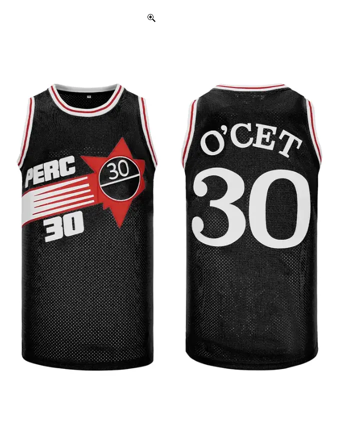 Perc 30 O'Cet Basketball Jersey, Sleeveless V-Neck Sports Tank Top, 3D Star Graphic Athletic Streetwear for Men