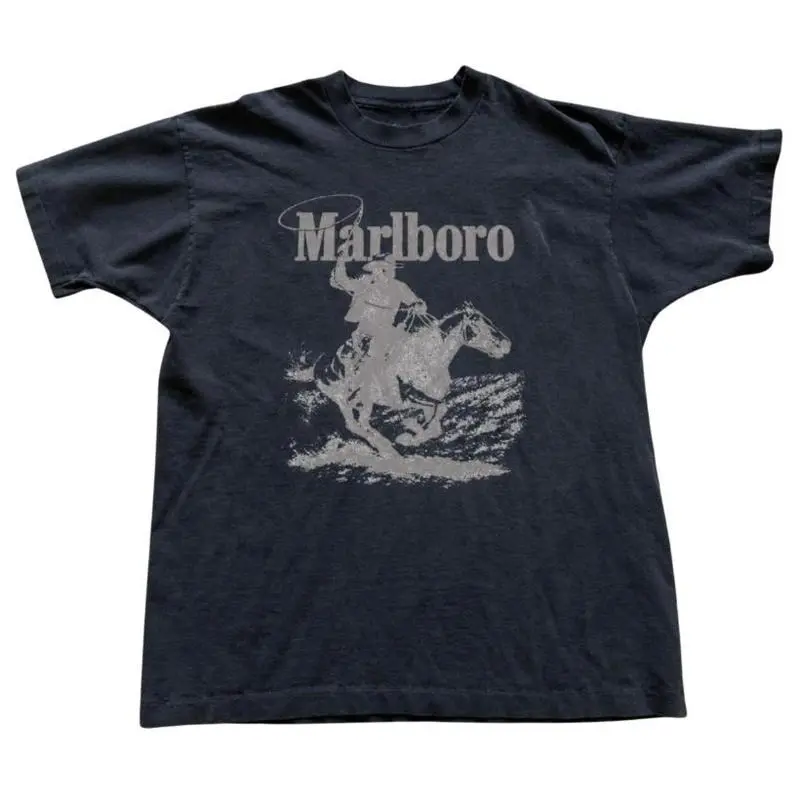 Gildan Men's and Women's T-shirt, Red Marlboro cowboy graphic T-shirt, Unisex T-shirt, Gift T-shirt, Y2k Unisex Graphic Tees Gothic Grunge Emo Scene Amity Affliction Style Clothes Menswear Womenswear Streetwear