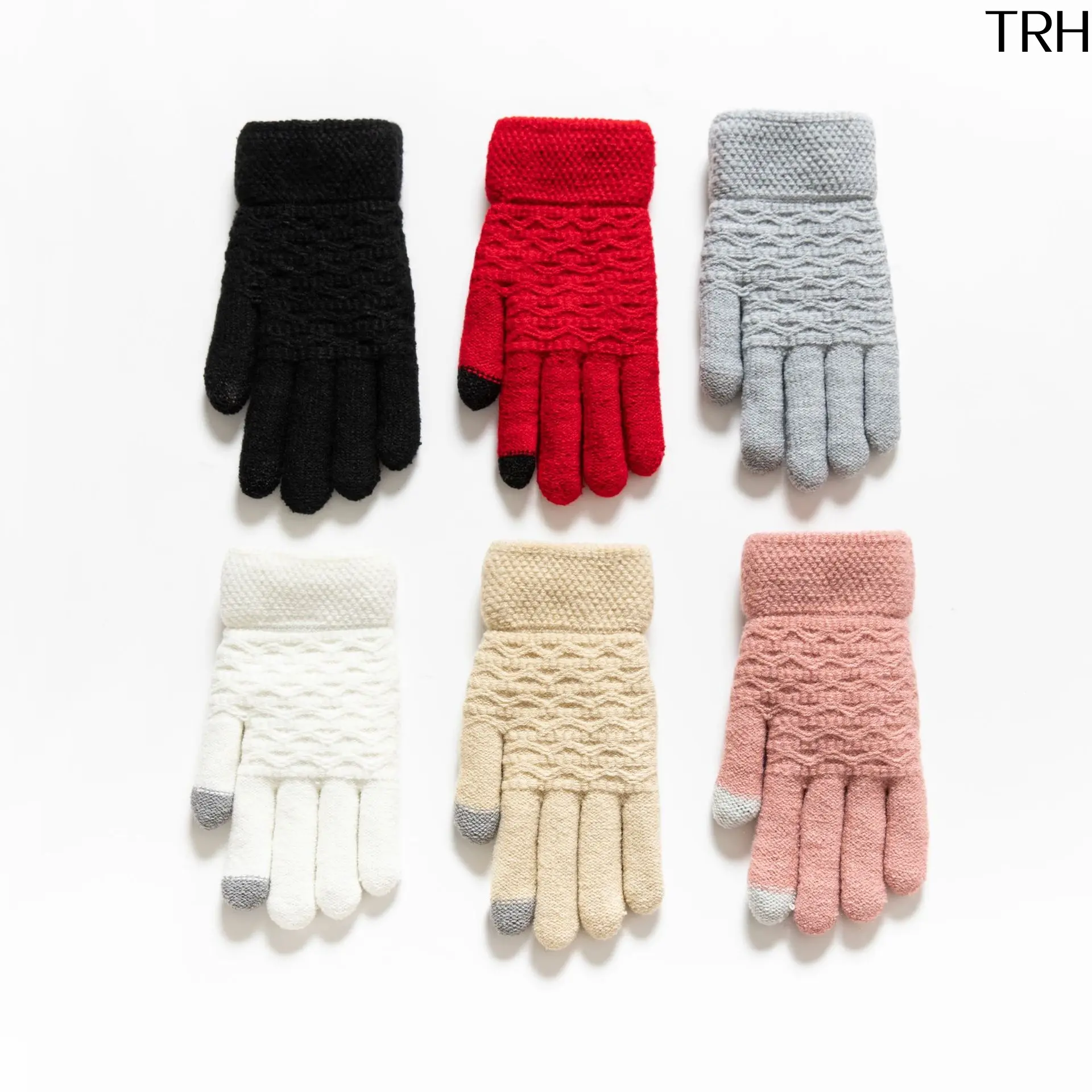 Double Layer Plush Lined Touch Screen Knit Winter Gloves for Men Women, Thick Windproof Thermal Cable Knit Hand Warmers, Cold Weather Outdoor Driving Cycling Warm Mittens