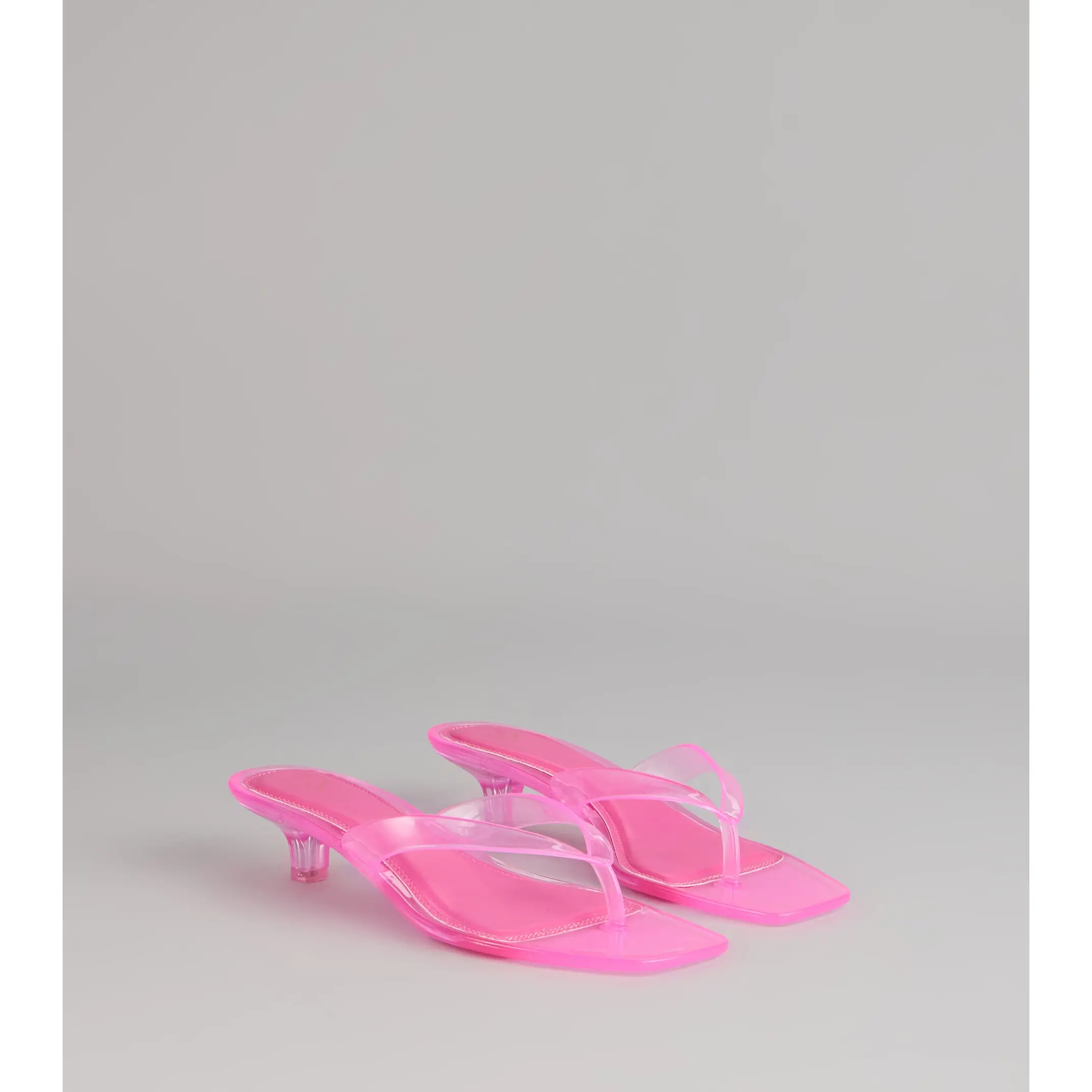 Clear Choice Jelly Thong Kitten Heels