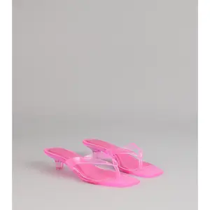 Clear Choice Jelly Thong Kitten Heels