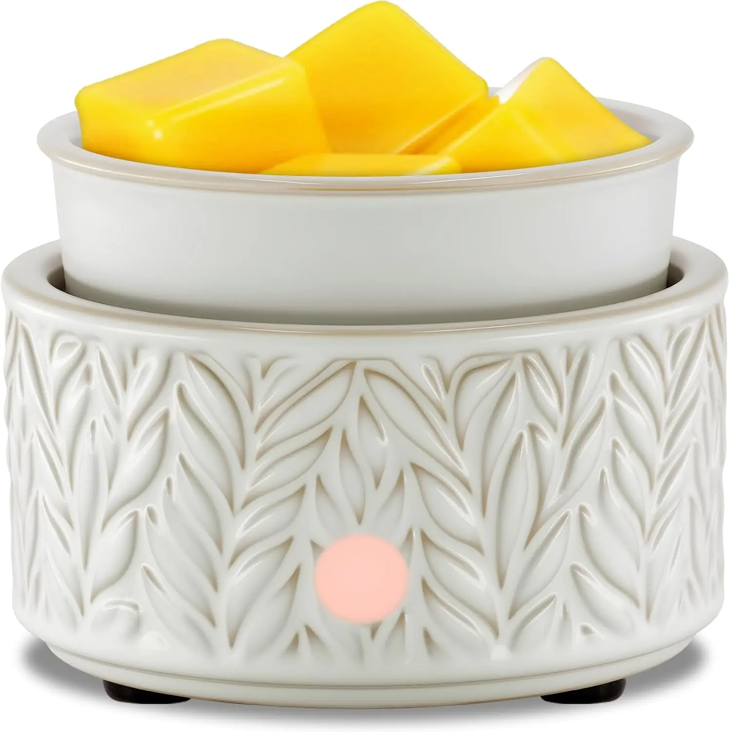 Wax Melt Warmer for Scented Wax Melts 3-in-1 Electric Ceramic Candle Wax Warmer Burner Fragrance Wax Melter for Home Office Bedroom Gift & Decor (Leaf)