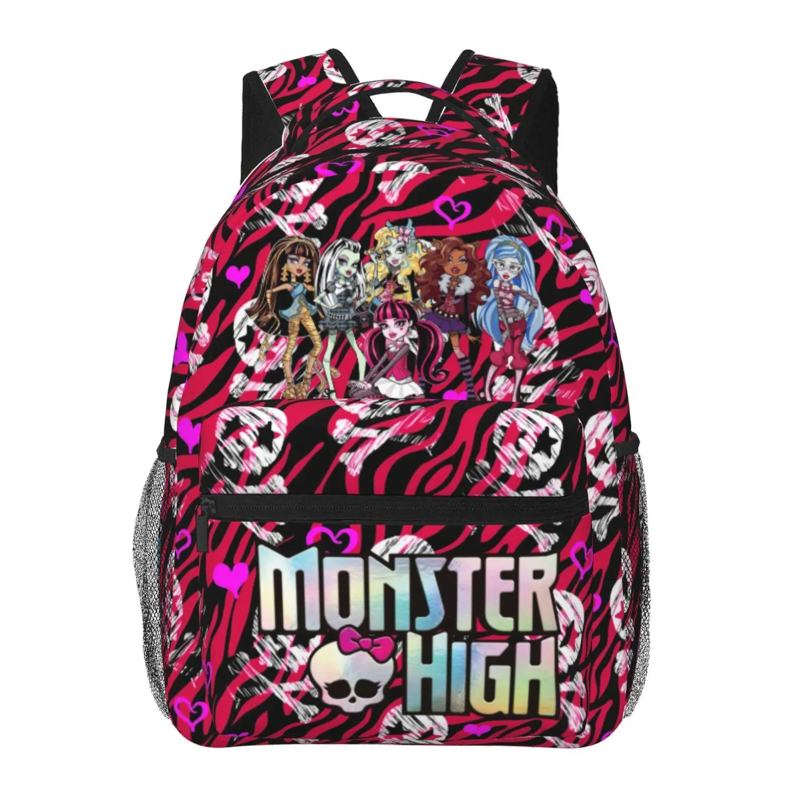 Monster High Students Backpacks Monster high dolls Lightweight Casual Rucksack with Reasonable Space Layout Monster high doll Perfect for Campus Life Part-Time Work and Short Distance Travel