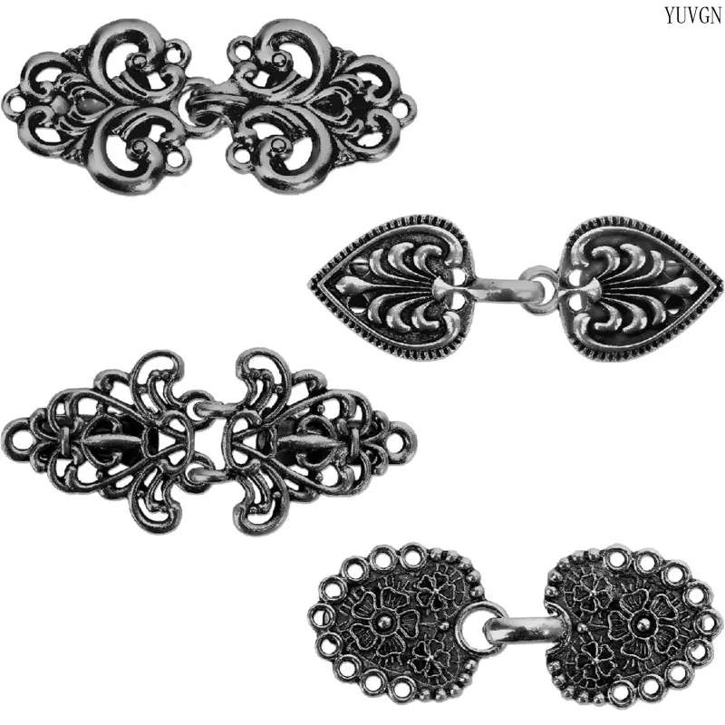 4-Piece Women's Brooches Set, Vintage Zinc Alloy Sweater Clips and Retro Shawl Fasteners for Cardigans, Dresses, Party Outfits, Lapel Brooch, Jewelry, Wedding, Female, Electroplating, Clasp, Casual Wear, Anniversary, Vintage Set tiktokshopbacktoschool, Ev