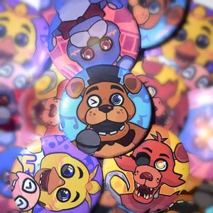 Five Nights At Freddy's Pin Buttons (Freddy, Chica, Bonnie, Foxy), FNAF Pins, Cute Gift, Kawaii Pins For Backpack, Backpack Accessories!