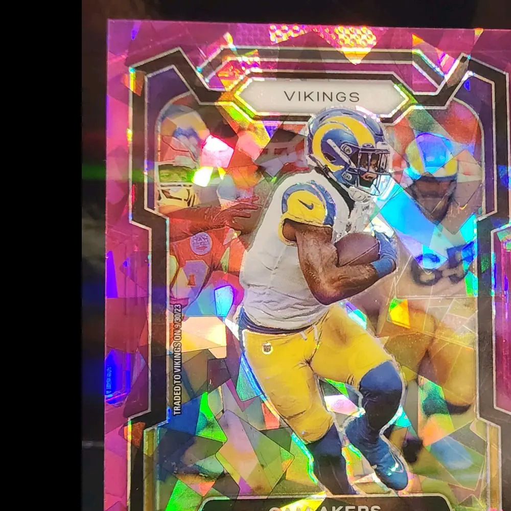 Panini 2023 Prizm Cam Akers Purple Cracked Ice 143/225 Football Card Minnesota Vikings Player Trading Card