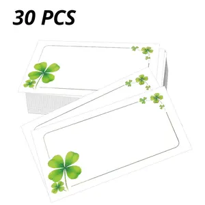 30/60/100 Lucky Clover Blank Cards, Pocket Greeting Cards, 9x5.4cm, Ideal for Flower Shop, Birthday, Anniversary, Gift Tags, Teacher Gifts