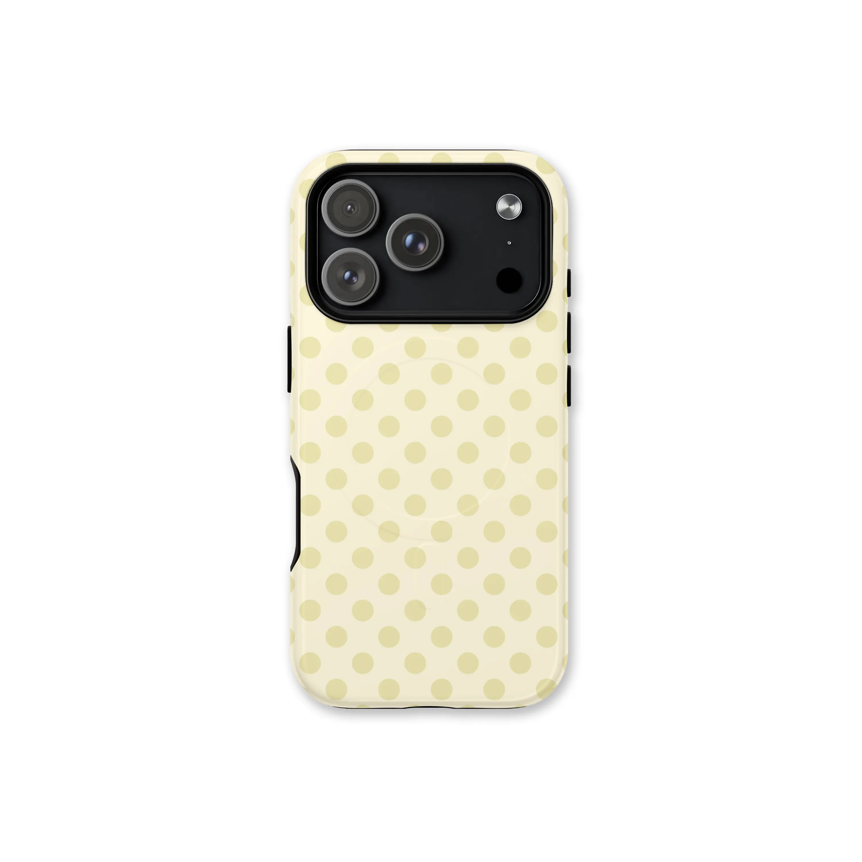 Butter Yellow Polka Dot Phone Case with Matching PopSocket | Aesthetic Protective Cover
