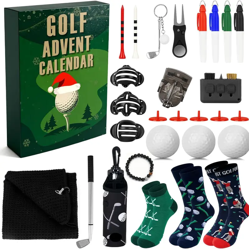 Gift Golf Advent Calendar 2026 – 24 Days of Golf Accessories && Tools , Christmas Gifts for Dad, Husband, Teen Boys
