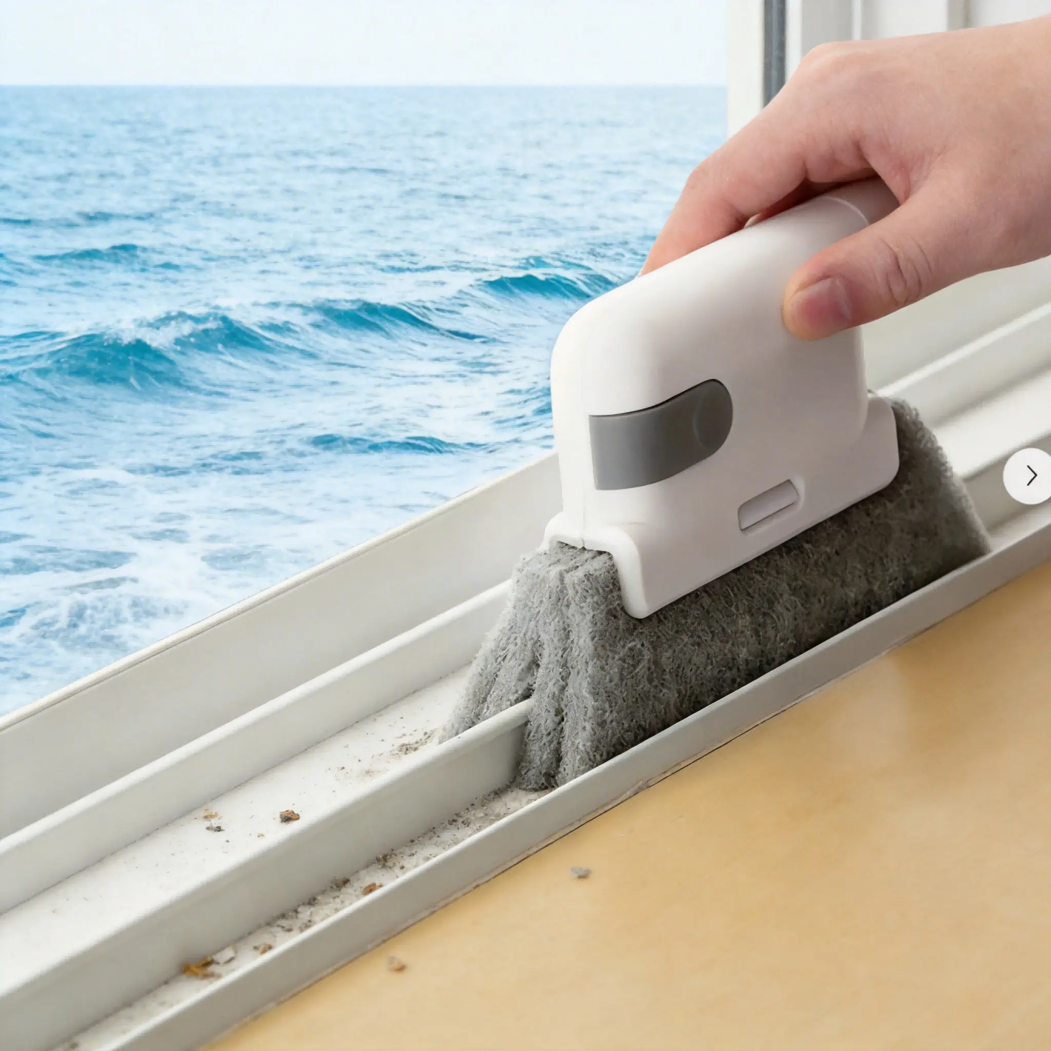 Window Groove Cleaning Brush with Sponge Combo - Home Care Tool for Door, Windowsills Gap Cleaning