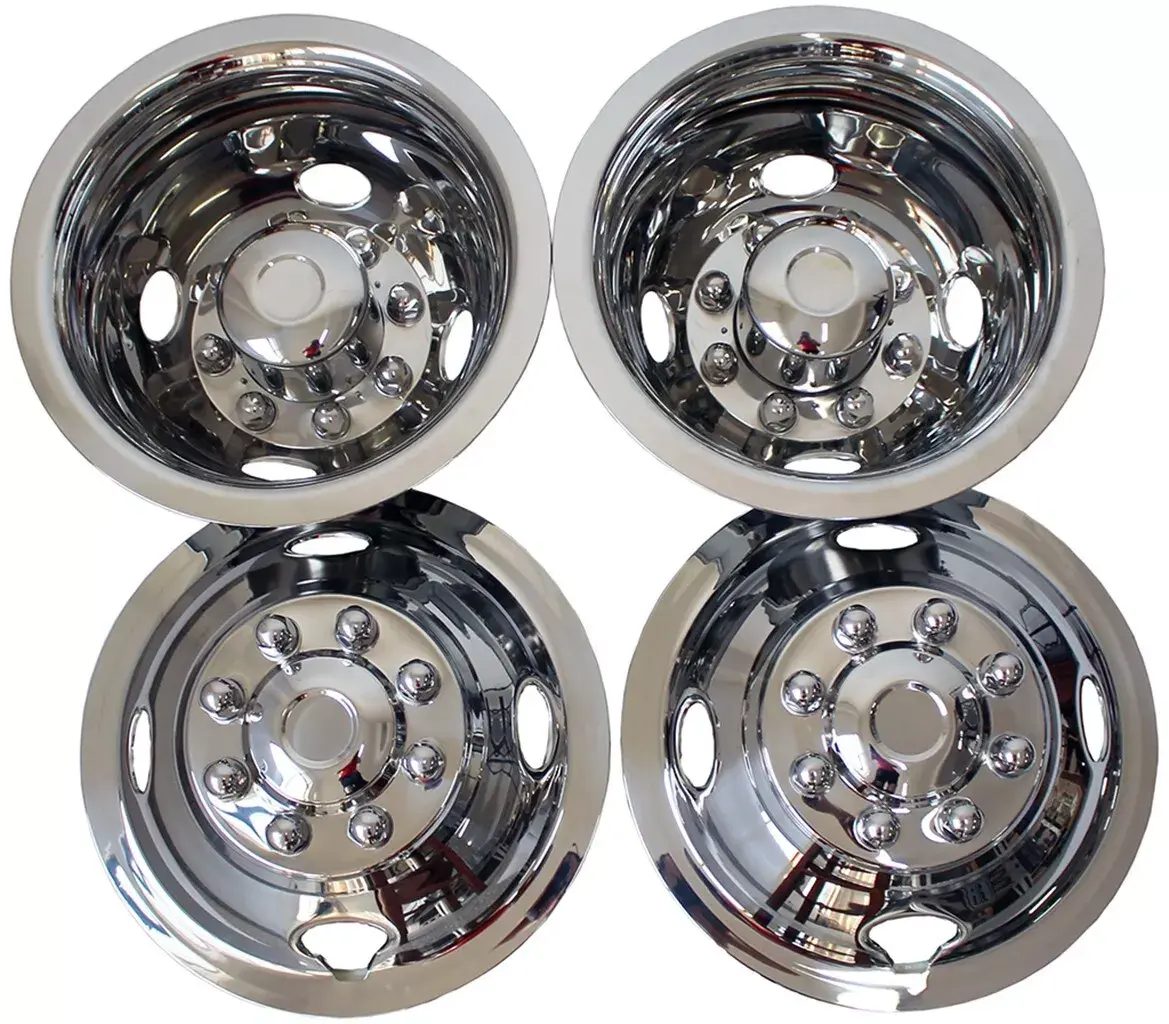 4 New for Ford 1974-2000 Chevy GMC 3500/1974-1998 Ford F350/1974-1999 Dodge Ram 3500/2008-2021 E350/E450 Van Snap On 16" Dual Wheel Simulators Dually Rim Covers