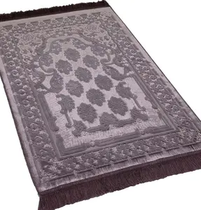 Luxury Velvet Islamic Prayer Rug - Lilac