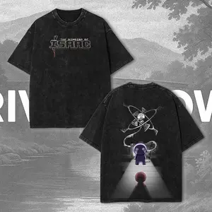 The binding of isaac Washed Graphic Tshirt, Indie Game Shirt, Vintage Cotton T-Shirt for Game Fan, Casual Menswear, Gamer Gift, Streetwear Clothes Soft