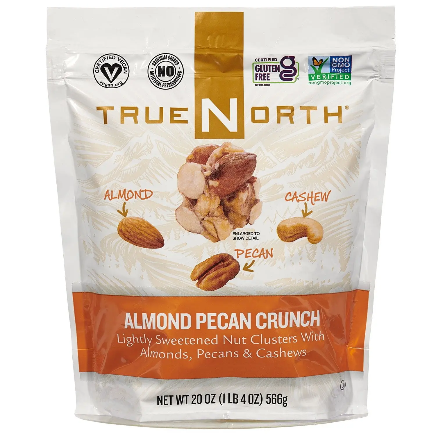 True North Almond Pecan Crunch, 20 oz – Crunchy Roasted Nut Clusters Snack with Almonds & Pecans