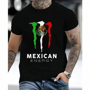 MEXICO FLAG MEXICAN ENERGY DRINK LOGO T-SHIRT 100% Cotton Unisex Fit Soft Digital Print Graphic Tee