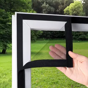 Invisible and Breathable Black Window Screen: Reusable, Mosquito and Insect Proof, Quick Installation with Hook-and-Loop, Window Mounted, Suitable for Doors and Windows