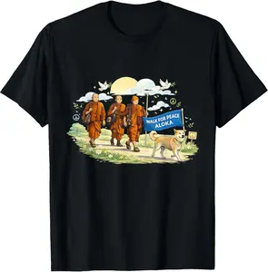 Walk for Peace Monks with Aloka Dog T-Shirt