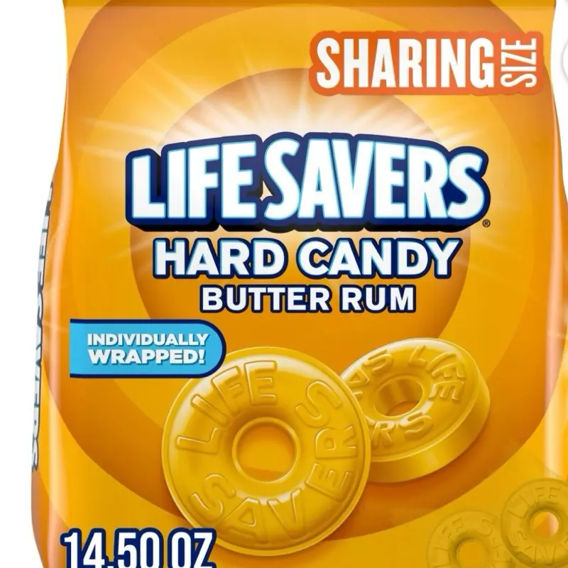 Life Savers Butter Rum Hard Candy Sharing Size Individually Wrapped 14.50 oz Life Savers Butter Rum Hard Candy Sharing Size Individually Wrapped 14.50 oz