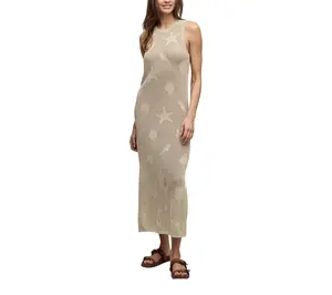 Barefoot Dreams Sunbleached Shell Motif Crew Midi Dress