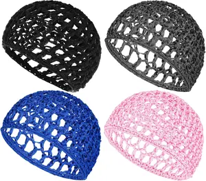 Mesh Crochet Hair Net Wrap Cap for Women Hair Mesh Hairs Wraps Rayon Knit Snood Hat KFHENSOMR