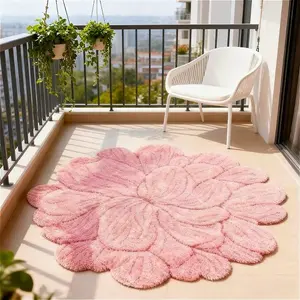 Solid color leaf bedroom bedside carpet French ins style living room sofa flower carpet modern simple fluffy and soft reading area study floor mat coffee table non-slip washable carpet, Floral rugs