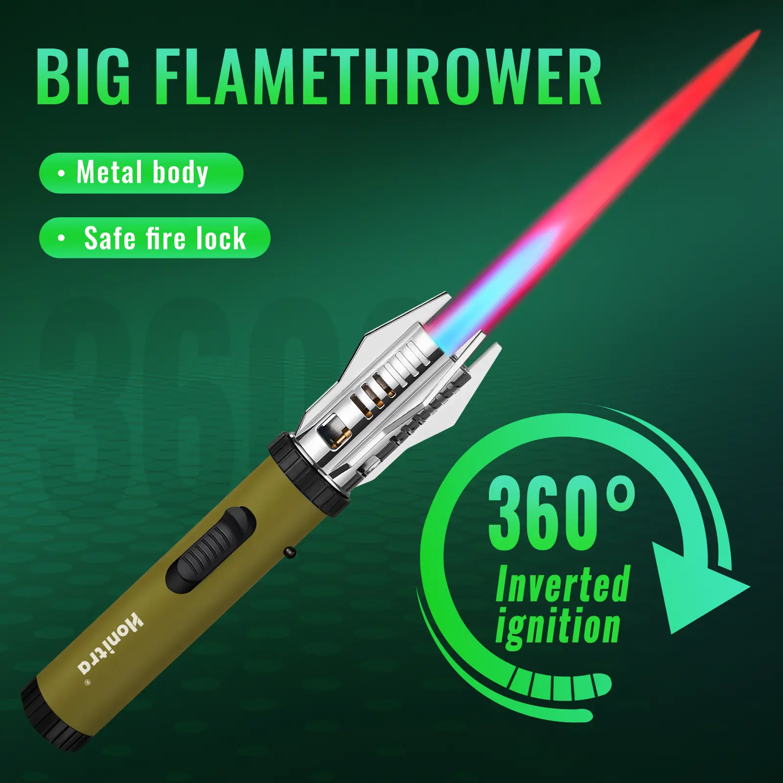 Lightsaber Torch Lighter for Men – Windproof 1300°C Jet Flame, Refillable Butane, Safety Lock, Durable Aluminum Alloy, Camping Survival Gear BBQ Grill Candle Fireworks Outdoor Fire Starter (No Butane Included)