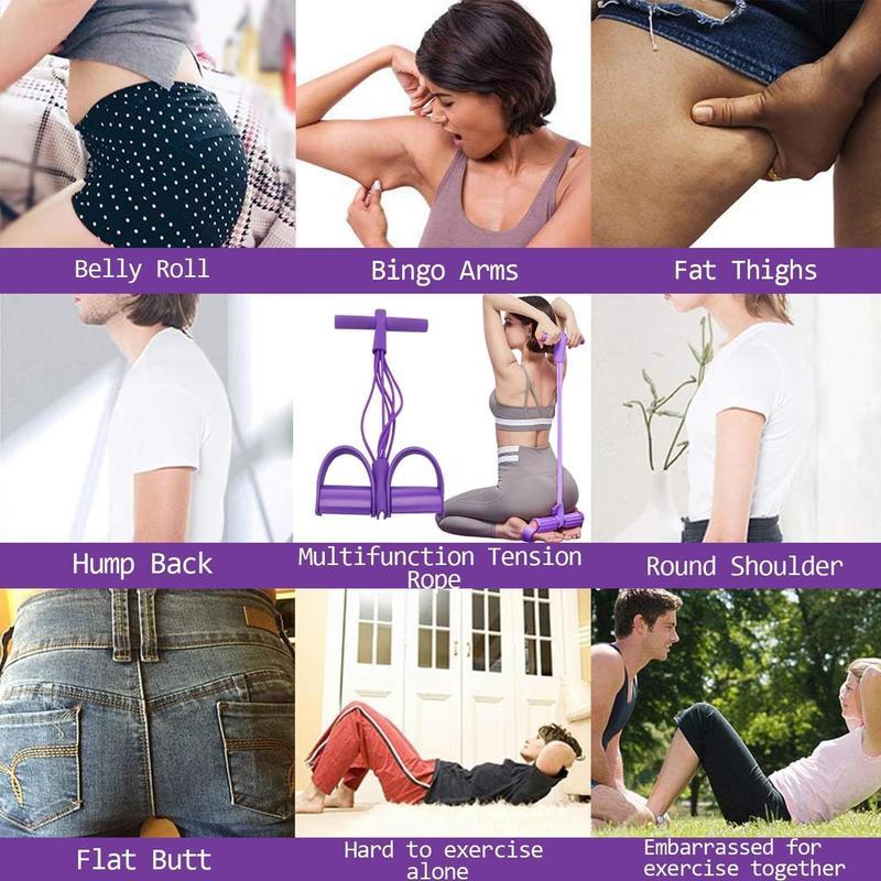 21 Fitness Resistance Bands-6 Tube Pedal Ankle Puller - 2026 New Sit up Leg Stretch Rope Exercise Bands with Handles, Stretching Workout Fitness Bands for Arm Weights Exercise Equipment