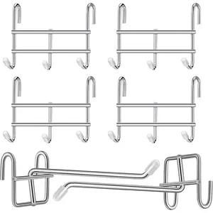 Multi-Purpose Durable Hanging Hooks for Wire Shelving with Rubber Cover for Wall Grid Panels (6 Pack)