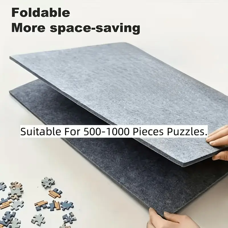 Foldable Felt Puzzle Mat, Portable Non-Slip Playmat for Kids & Adults, Puzzle Enthusiasts, Durable Soft Surface Protector, Ideal for Jigsaw Puzzles