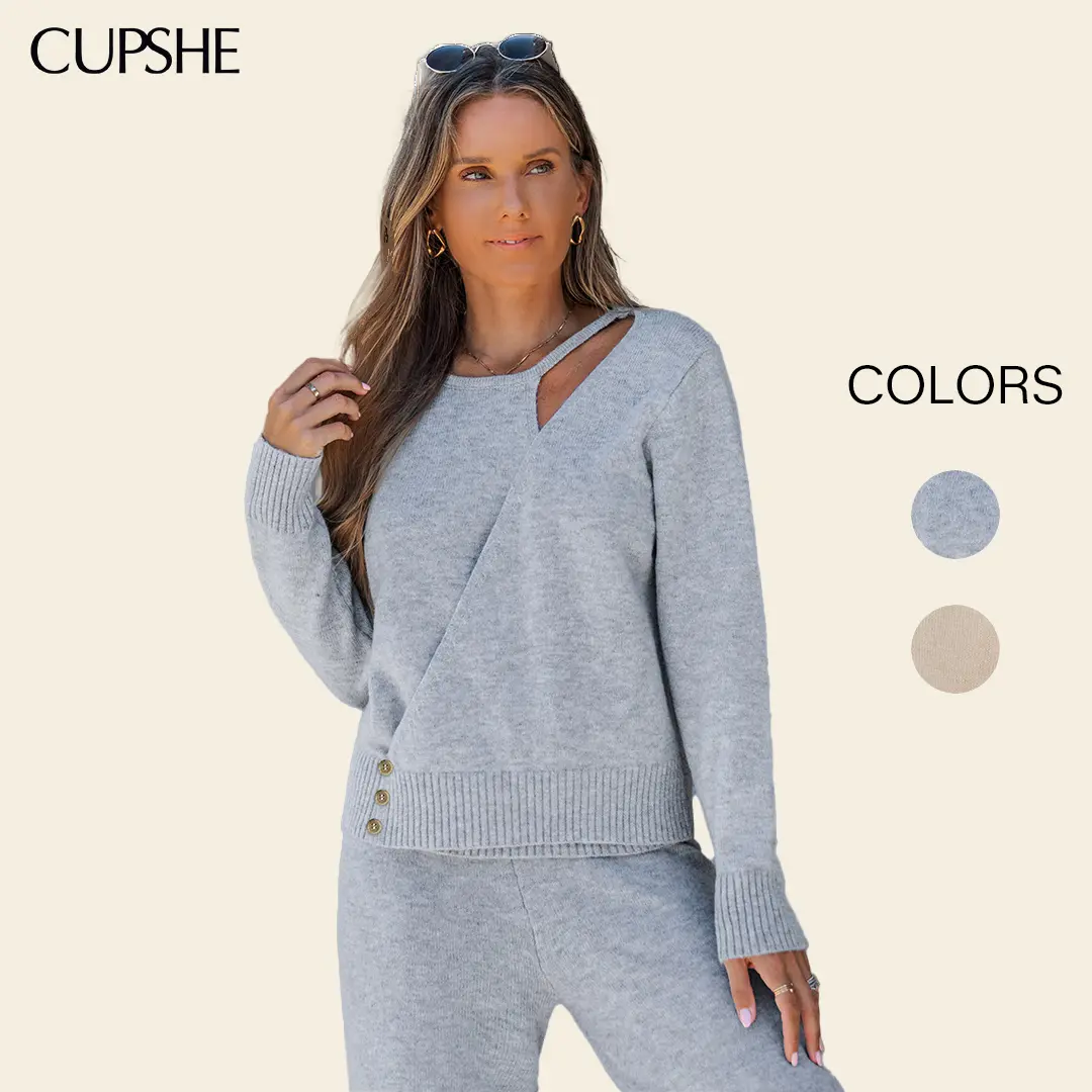 CUPSHE TikTokShopSpringGlowUp In the Know Knit Long Sleeve Sweater Tops Knitwear Womenswear Womensfashion