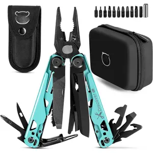 Multitool 23 in 1 with   Box, Screwdrivers  Screwdrivers Bottle Opener Pliers Camping  Cool Gadgets for Men,   for Boyfriend Son Dad Him Husband, (Gulf Blue)
