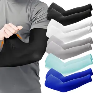 Cooling Compression Arm Sleeves, Breathable UV Protection, Elastic Quick-Dry Fabric, Unisex Outdoor Sports, 5 Pairs, Arm Cuffs