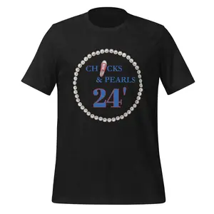 Chucks and Peals 2024 Campaign T Shirt with a string of pearls Collar Crewneck Soft Top