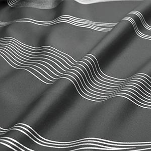 Blackout Curtains 2 panels, Deconovo Blackout Back Tab Silver Curved Wave Pattern Printed  Window Curtains for Living Room curtain