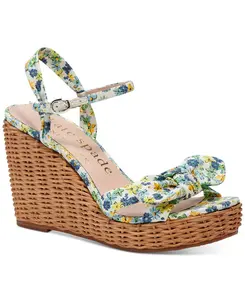 Kate Spade New York Women's Floral Print Patio Espadrille Wedge Sandals