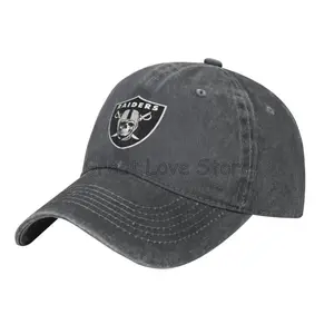 Raiders Skull Print Baseball Cap Unisex Distressed Washed Cotton Headwear Outdoor All Seasons Travel Sun Protecter Snapback Hats