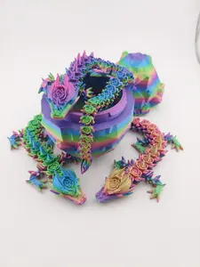 12 Inch Rose Dragon And Matching Egg! - Articulated - Cinderwing3d - 3D Printed Dragon - Unique Gift