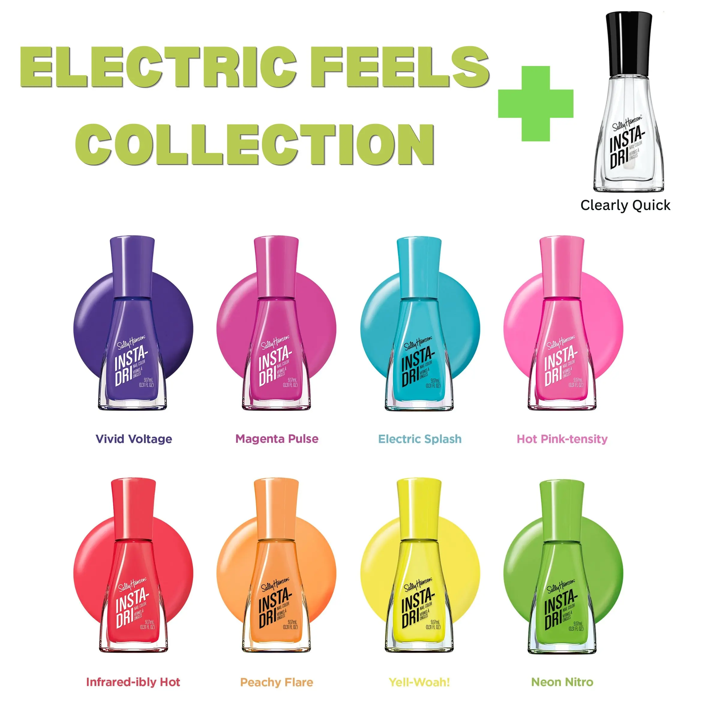 Sally Hansen Insta Dri Electric Feels + Clearly Quick Duo Bundle Sally Hansen Insta Dri Electric Feels + Clearly Quick Duo Bundle