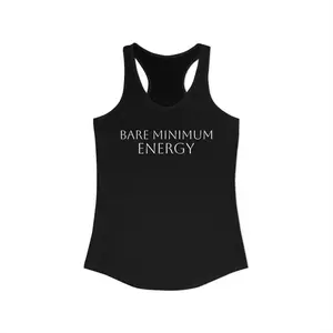 Bare Minimum Energy Women's Tank Top - Black Racerback Sleeveless Active Wear for Gym & Workout