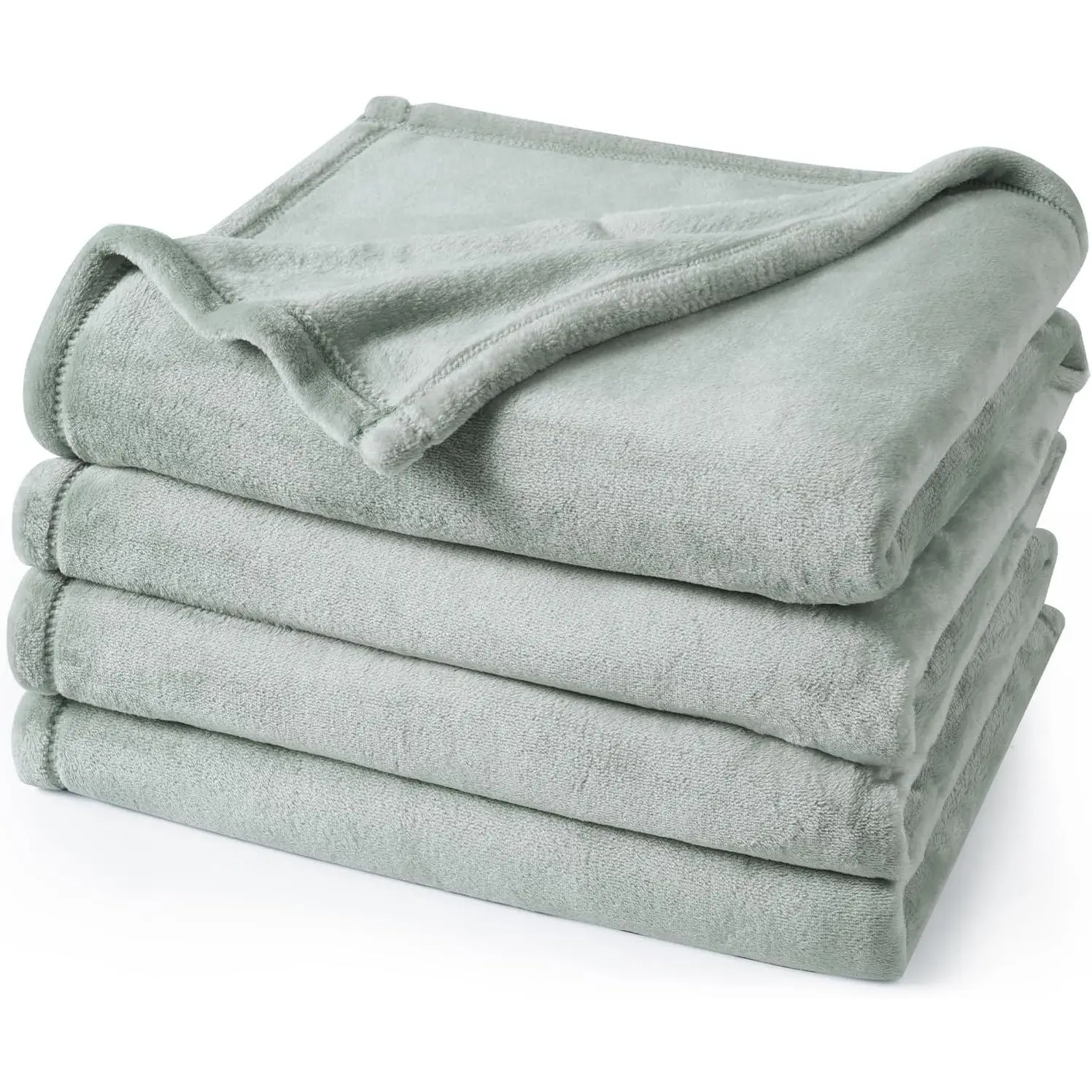 Modern Ultra Fleece Twin Blanket - 300GSM, 66"x90" Sage Green, Better Warmth, Breathable, Durable, No Shed, No Pilling, Lightweight, Machine Washable, Suitable for Adults, Bed Use