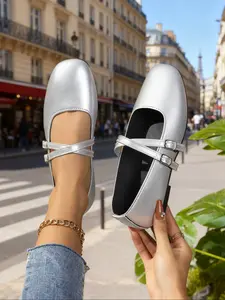 Elegant Vintage Mary Jane Shoes, Square Toe Dual Buckle Design, Soft Leather, Comfortable for Daily Commute & Casual