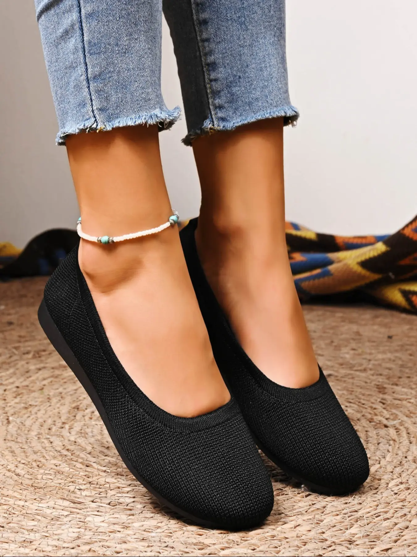 Women's Flat Ballet Shoes, Breathable Mesh Material for Comfort, Round Toe Design with Air Holes, Perfect for Everyday Wear, Ballerina Flats Shoes
