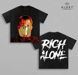 Rich Alone Washed Tee, Rich Alone Tshirt, Graphic Tee Cotton, Oversized, Streetwear