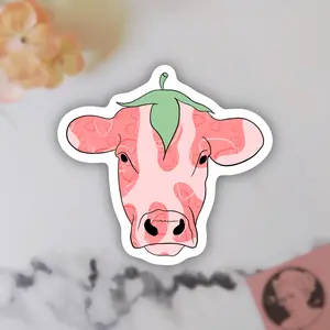 Strawberry Cow Sticker